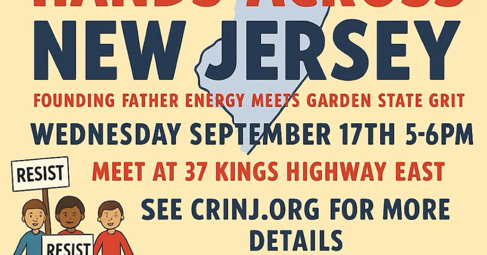 Hands Across NJ Flyer. Wednesday September 17th at 5 pm 37 Kings Highway East