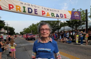 One person from our voter registration team stands on Haddon Ave with forms.