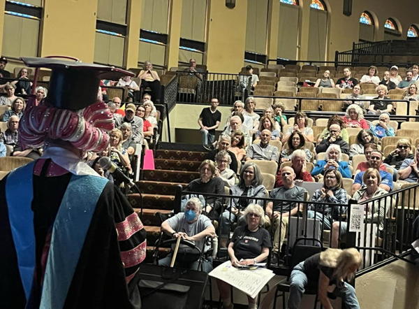 Picture of the audience at the Scottish Rite Auditorium.